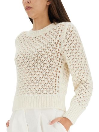 Fabiana Filippi Perforated Mesh Wool Sweater - White