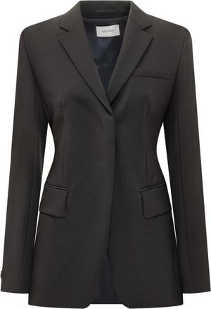 Sportmax Black Solid Notched Lapel Blazer