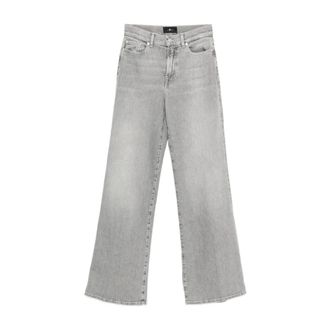 7 For All Mankind Wide Jeans, female, Gray, Size: W25 High Waist Wide Leg Jeans