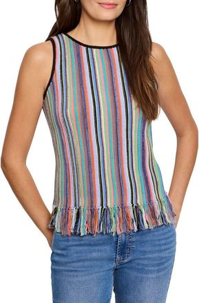 Nic+Zoe Falling Fringe Sleeveless Sweater in Pink Multi at Nordstrom Rack, Size X-Large