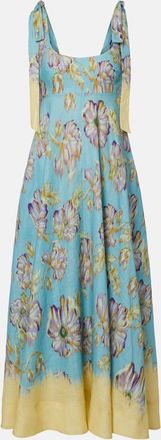 Alemais Al&eacute;mais Jerry floral linen midi dress