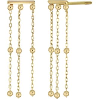 Bony Levy 14K Yellow Gold Beaded Chain Drop Earrings at Nordstrom Rack