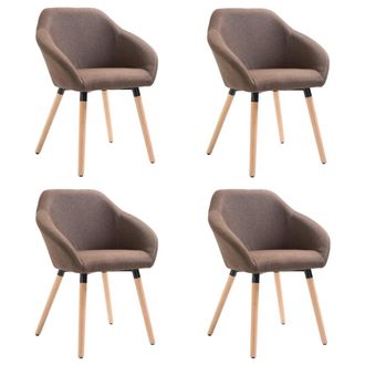 vidaXL Sillas De Comedor 4 Unidades Tela Marr&oacute;n Vidaxl
