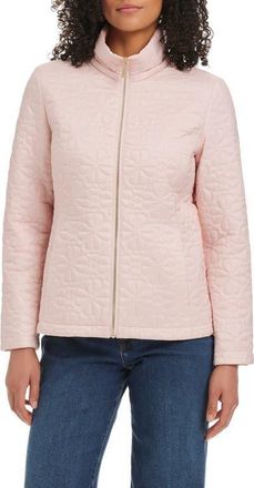 Kate Spade New York short spade flower quilted jacket in Blush Pink at Nordstrom, Size X-Small