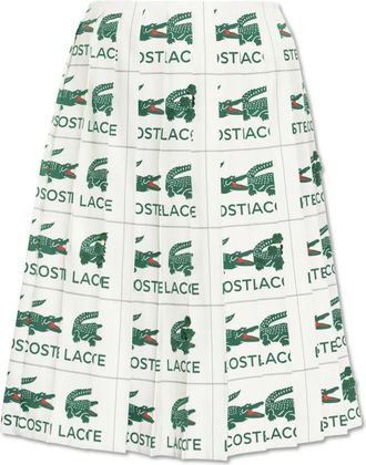 Lacoste Midi Rok - Dames - Midirokken - Wit - M - Polyester - Rokken