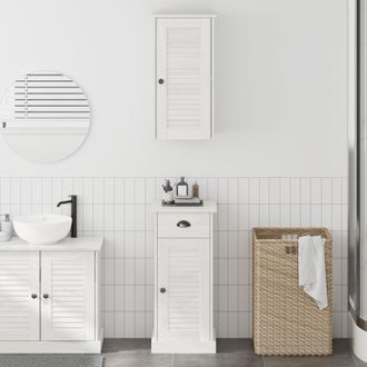 Berkfield Home Bathroom Furniture Set 2 pcs Brown & White 37 x 34 x 80 cm