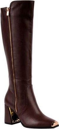 Ninety Union Link Nipped Toe Knee High Boot in Brown at Nordstrom Rack, Size 12