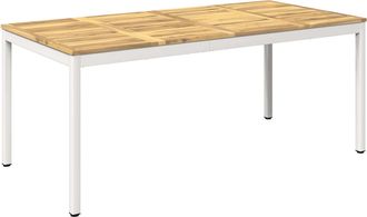 vidaXL Mesa De Cena De Jard&iacute;n Blanco 147 X 88,5 X 75 Cm Vidaxl