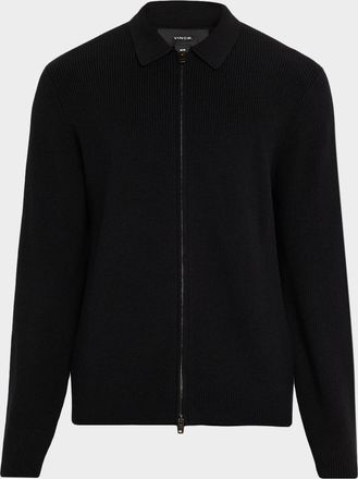 Vince Mens Wool-Blend Two-Way Zip Cardigan Shirt Jacket