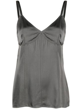 Toteme V-neck satin camisole - Green
