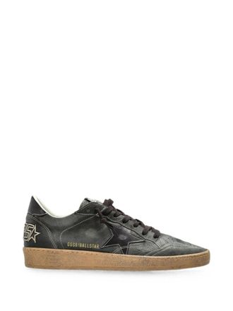 Golden Goose Low-Top Black Leather Star Stitching Sneakers