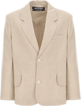 Jacquemus The Titolo Jacket - Heren - Blazers - Beige - L - Wol - Jassen