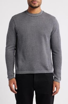 Emporio Armani Geo Jacquard Wool Sweater in Grey at Nordstrom Rack, Size Xx-Large