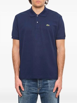 Lacoste Cotton Soft Jersey Polo In Navy Blue