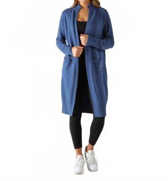 Glyder Elevated Relaxed Cardigan In Washed Blue