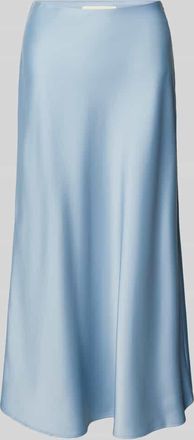 Selected A-Linien Midi-Rock aus Satin Modell LENA in Hellblau, Gr&ouml;&szlig;e 34