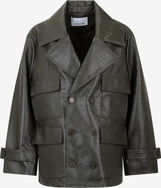 Frankie Shop Kunstleder Jacke mit Krokodil Optik Stanton