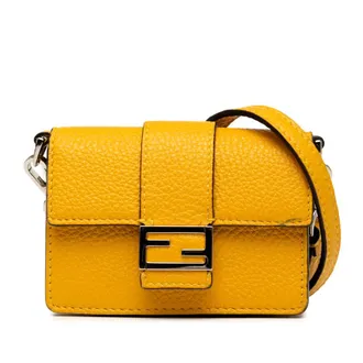 Fendi Pre-owned Fendi Micro Leather Flat Baguette Crossbody Ladies MMP2XUK48RNCSQOO
