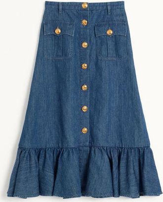 Valentino Gonna In Denim Leggero Donna DENIM 36