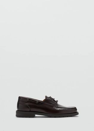 Mango Scarpa nautica in pelle marrone - Uomo - 40 - MANGO MAN