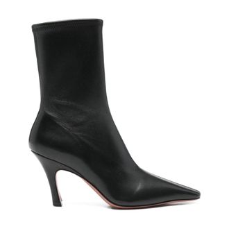 Amina Muaddi Schoenen, Dames, Zwart, 36 EU, Leer, Jamie Leren Laarzen