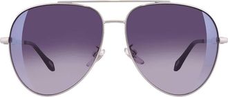 Just Cavalli Smoke Gradient Mirror Silver Pilot Ladies Sunglasses SJC029 589X 60