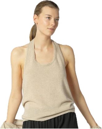 Sminfinity Fluffy Halter Top - Dames - Ronde hals truien - Beige - M - Truien & Vesten