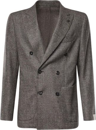 Santaniello Double-breasted colbert - Heren - Jassen - Bruin - Maat: 2XL Zijde