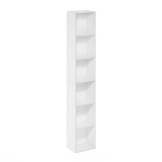 Furinno Luder 6-Tier Open Shelf Bookcase, White
