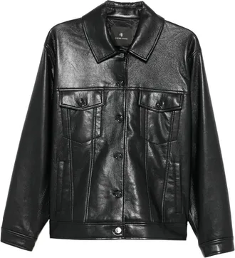 Anine Bing Buttoned Leather Jacket