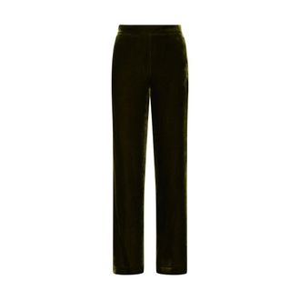 Maliparmi Straight Trousers, female, Green, XL, Fluid Velvet Trousers