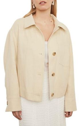 Vince Organic Cotton & Linen Twill Jacket in Lemon Stone at Nordstrom Rack, Size 2X