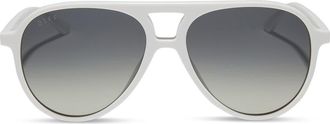 DIFF Eyewear Tosca II 56mm Aviator Sunglasses in Grey Gradient Silver Flash at Nordstrom