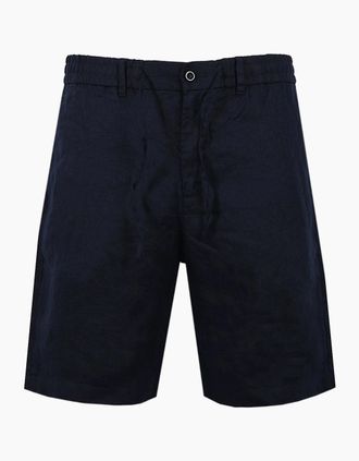 GANT Mens GANT REG LINEN SHORTS EVENING BLUE - Navy - Size: 32/34