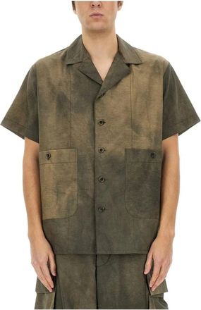 Uma Wang Terry Shirt - Heren - Korte mouwen Overhemden - Bruin - S - Katoen - Overhemden