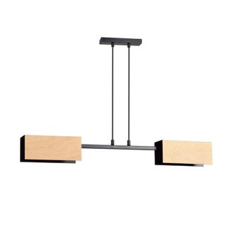 Wonderlamp L&aacute;mpara colgante con 2 estructuras de metal negro y madera