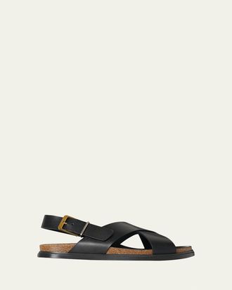 The Row Leather Buckle Sandals