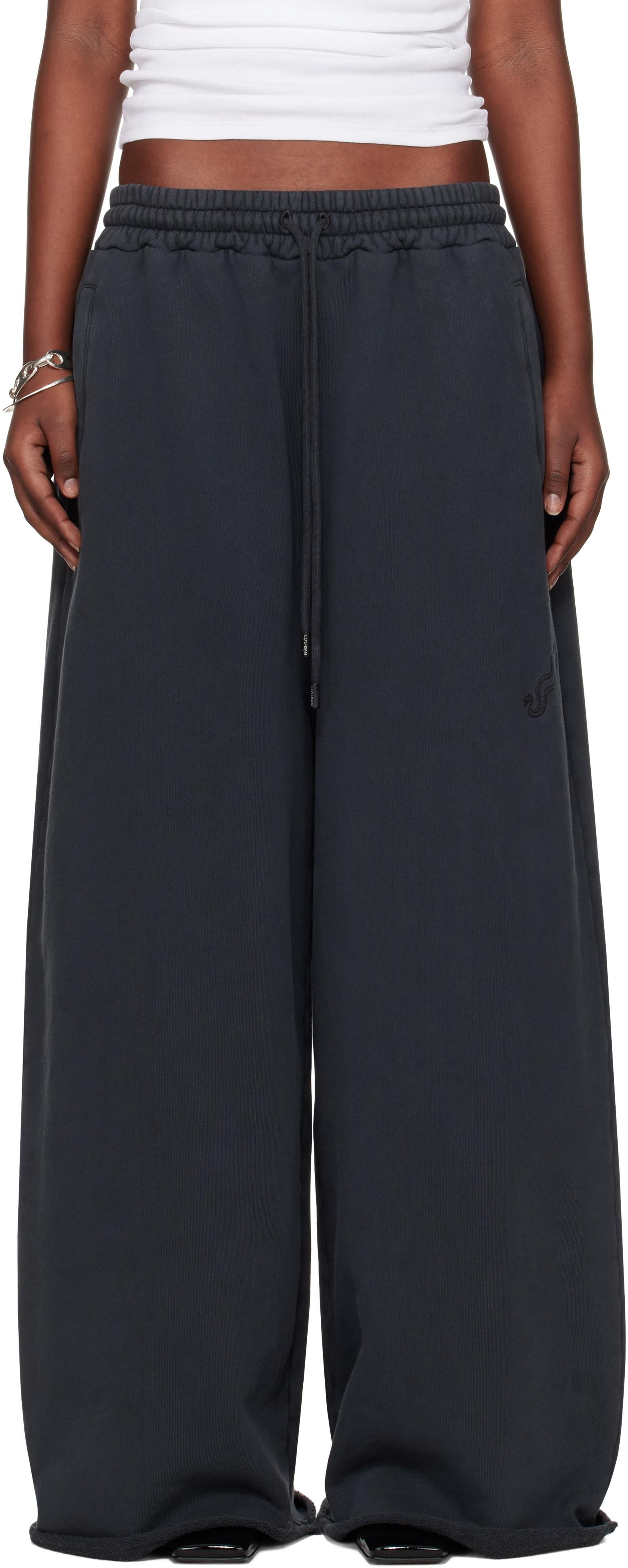 Sandy Liang Anja Track Pants in Black at Nordstrom, Size