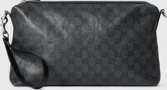 Gucci Essence Classic Medium Crossbody Bag, Black, Original GG Fabric