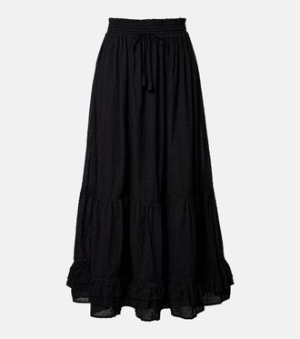 Poupette St Barth Clara tiered cotton maxi skirt