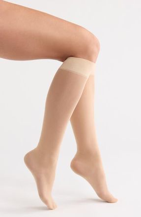 Nordstrom 3-Pack Sheer Knee High Socks in Beige Almond at Nordstrom, Size 9