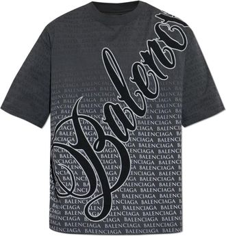 Balenciaga Monogram T-Shirt - Heren - T-shirts - Grijs - 2XL - Katoen - Tops