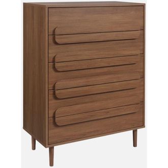 Sweeek C&oacute;moda Vintage Con Efecto Madera Y 5 Cajones