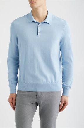 BOSS Gemello Cotton Polo Sweater in Light/Pastel Blue at Nordstrom, Size Xx-Large