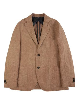 Incotex single-breasted linen jacket - Brown