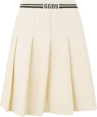 GCDS Gcds, Dames, Rokken, Beige, Maat: XS Wol