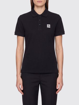 Balmain Slim Fit Short-Sleeve Cotton Polo Shirt with Contrast Logo