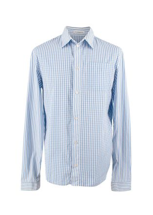 J.W.Anderson Blue Check Shirt with Logo Detail Size S