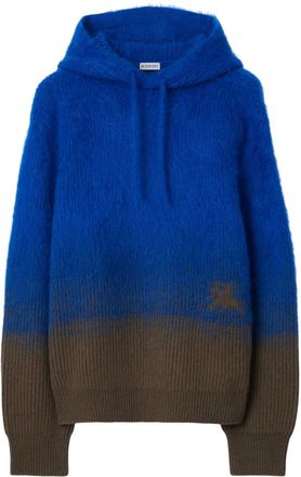 Burberry two-tone logo-knit hoodie - men - Polyamide/Mohair/Wool - S - Blue