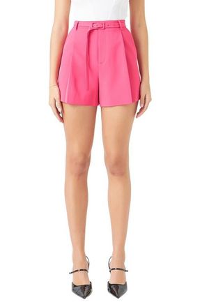 endless rose Belted High Waist Shorts in Fuchsia at Nordstrom, Size Small